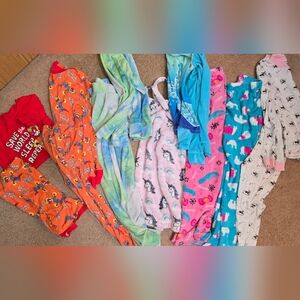 Girls Size 10/12 And 12 Pajama Lot. Includes Fleece Tank Top Towel.